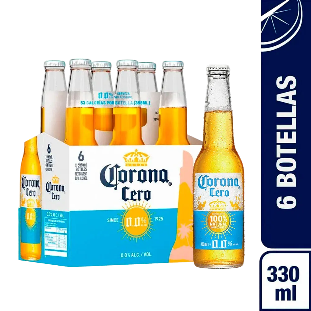Corona Extra Cero Sin Alcohol (6 BT) 355ML